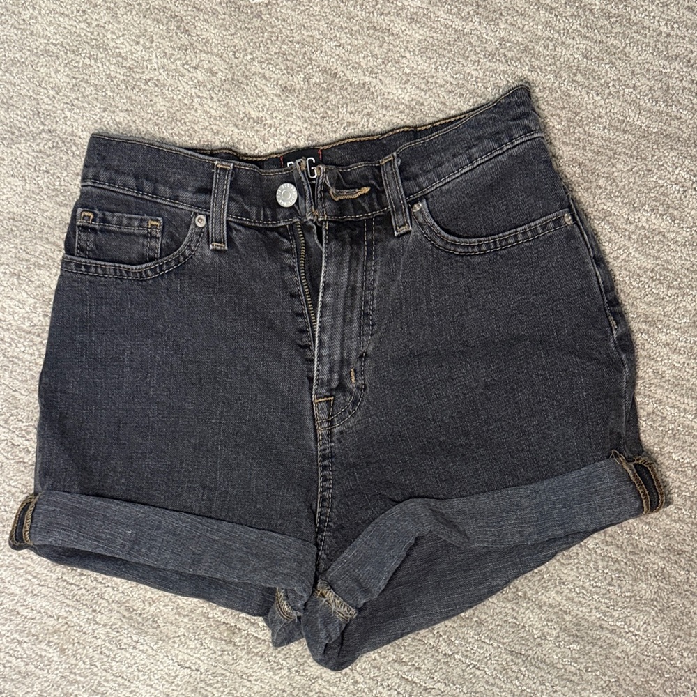 Urban Outfitters BDG High Rise Mom Denim Black Shorts